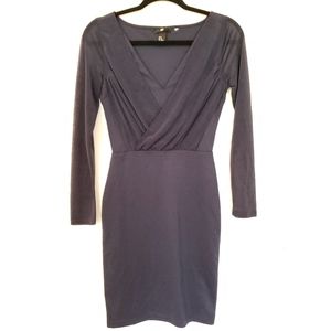 H&M V Neck Mesh Long Sleeve Mini Dress